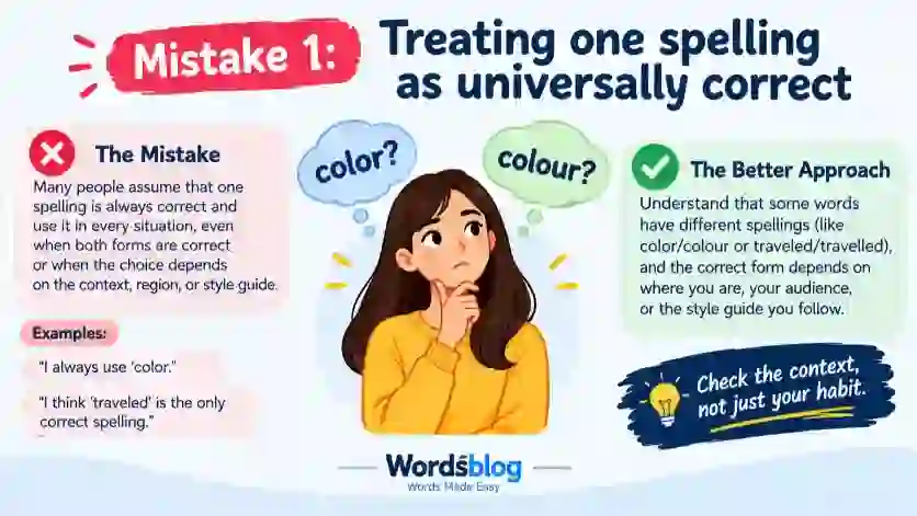 Treating one spelling as universally correct