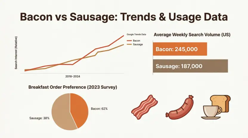 Bacon or Sausage - Google Trends & Usage Data