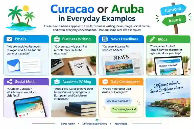Curacao or Aruba in Everyday Examples
