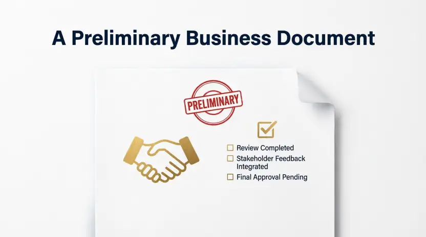 1. A preliminary business document