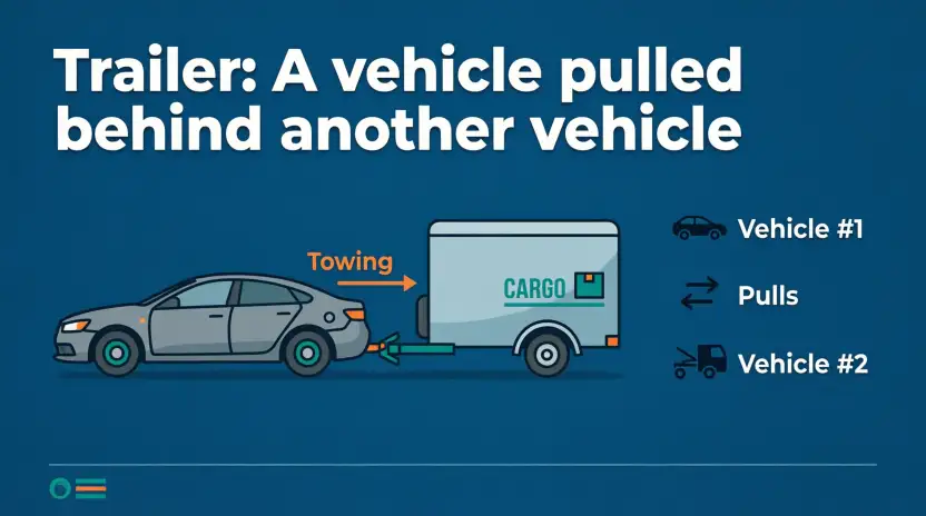 A vehicle pulled behind another vehicle