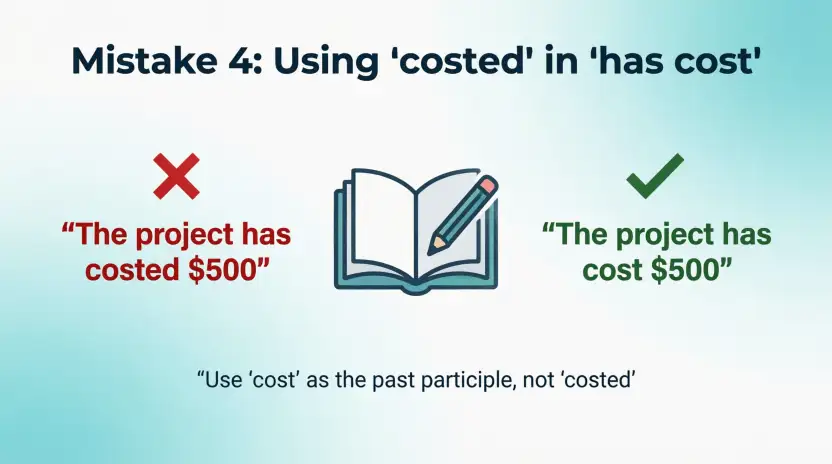 Mistake 4: Using “costed” in “has cost”